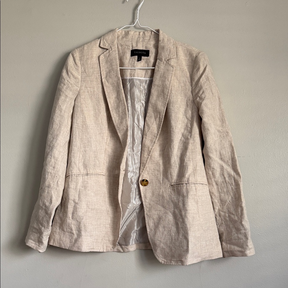 Talbots Beige Linen Blazer